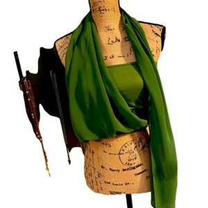 Forever 21 Green Tube Top w Iridescent “Scarf” Like New Size M